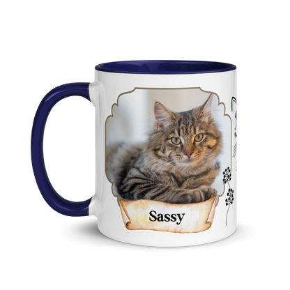Personalized Coffee Mug 11oz | Add 2 Photos and Names, Best Cat Mom Ever