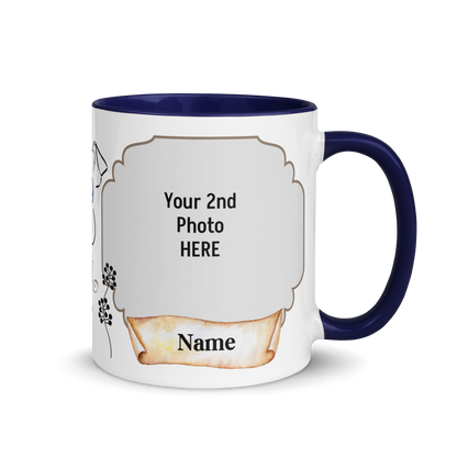 Personalized Coffee Mug 11oz | Add 2 Photos and Names, Best Dog Dad Ever