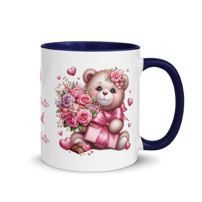 Add Your Name Coffee Mug 11oz | Personalized Rose Bear