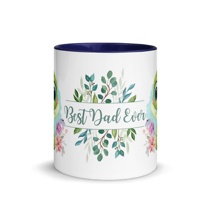 Accent Coffee Mug 11oz | Cute Green Dinosaur Floral Best Dad Ever