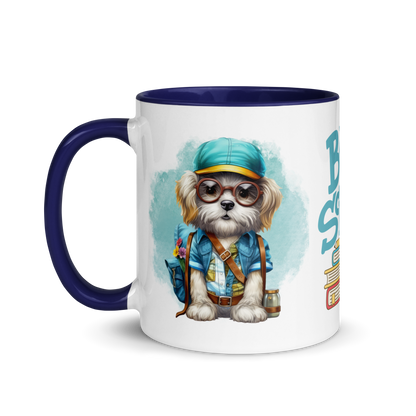 Accent Coffee Mug 11oz | Back To School Adorable Dog Wearing Backpack