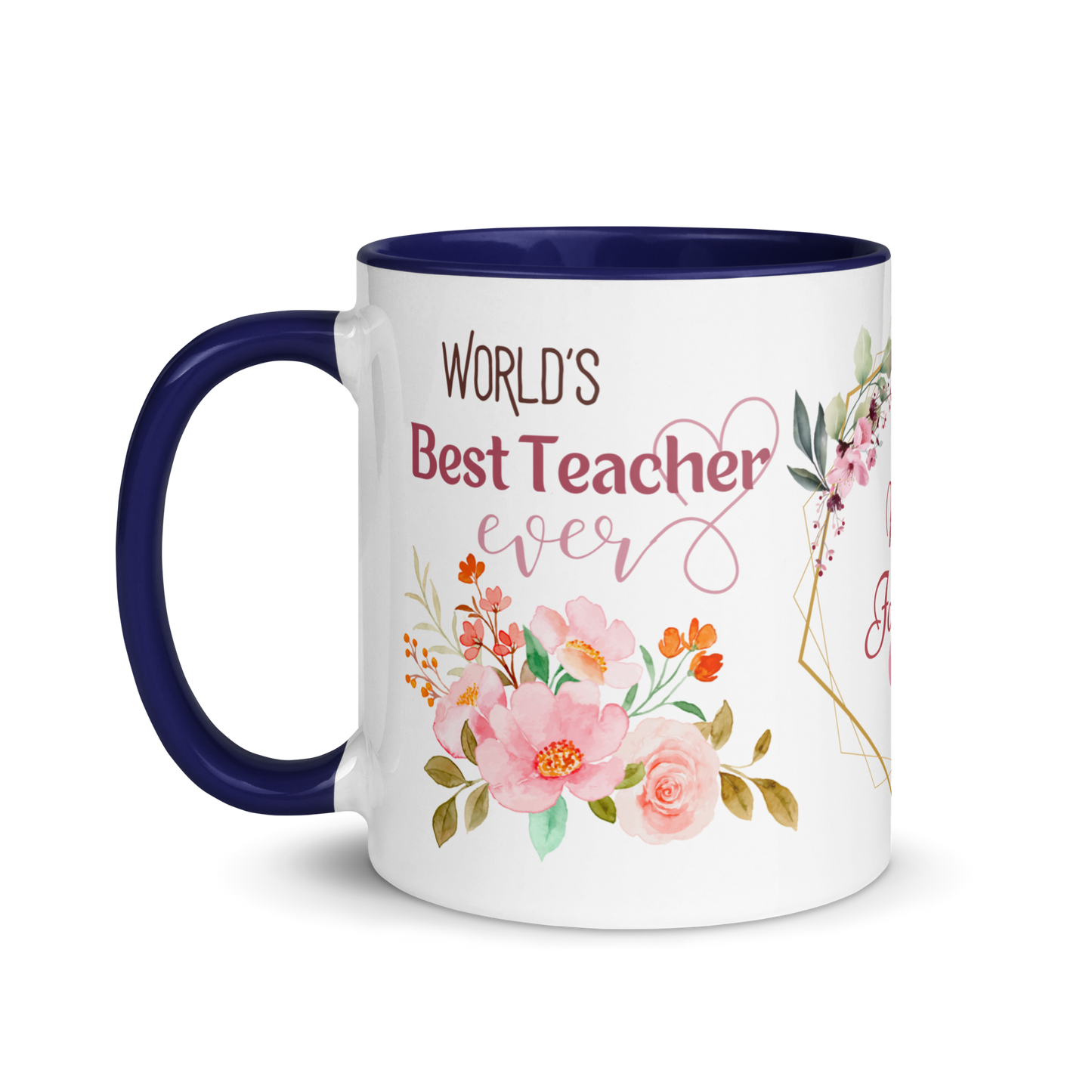 Personalized Coffee Mug 11oz | World's Best Teacher Ever Floral Themed