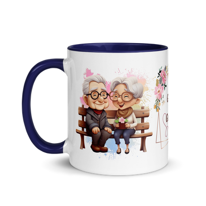 Accent Coffee Mug 11oz | Best Grandpa and Grandma Ever Sitting on the Bench