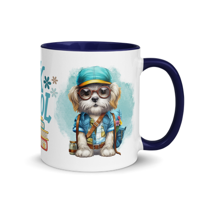 Accent Coffee Mug 11oz | Back To School Adorable Dog Wearing Backpack