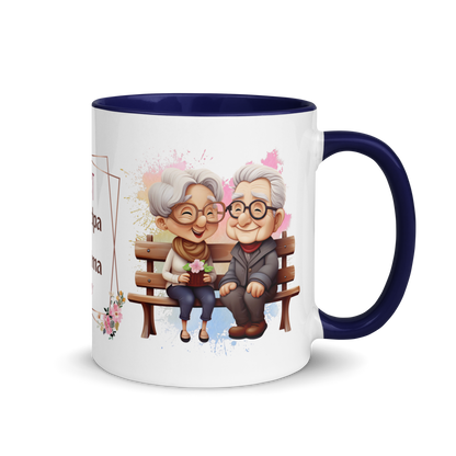 Accent Coffee Mug 11oz | Best Grandpa and Grandma Ever Sitting on the Bench