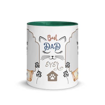 Personalized Coffee Mug 11oz | Add 2 Photos and Names, Best Cat Dad Ever