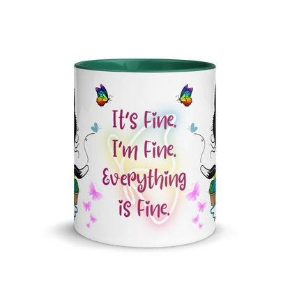 Accent Coffee Mug 11oz | It's Fine. I'm Fine. Everything is Fine.