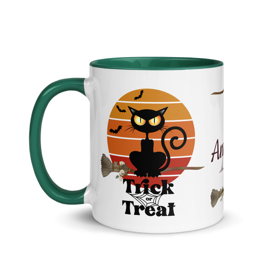 Personalized Coffee Mug 11oz | The Witch Cat's Trick or Treat Adventure