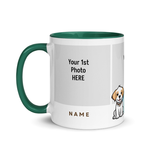 Personalized Coffee Mug 11oz | Add 3 Photo and 2 Name (Dog Themed)