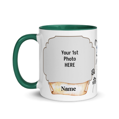 Personalized Coffee Mug 11oz | Add 2 Photos and Names, Best Cat Mom Ever