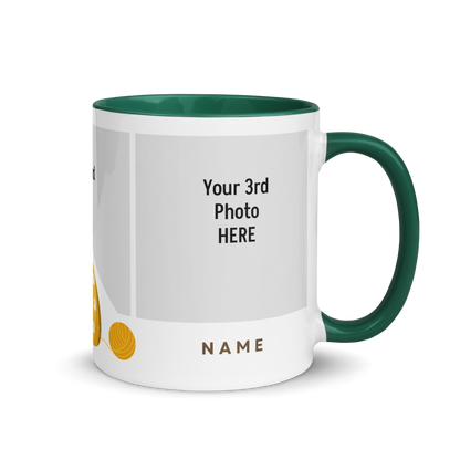 Personalized Coffee Mug 11oz | Add 3 Photos and 2 Name (Cat Themed)