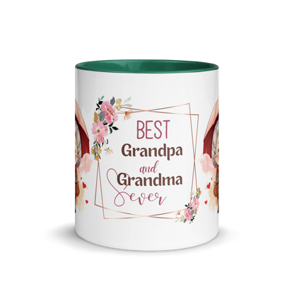 Accent Coffee Mug 11oz | Best Grandpa and Grandma Ever Holding an Umbrella