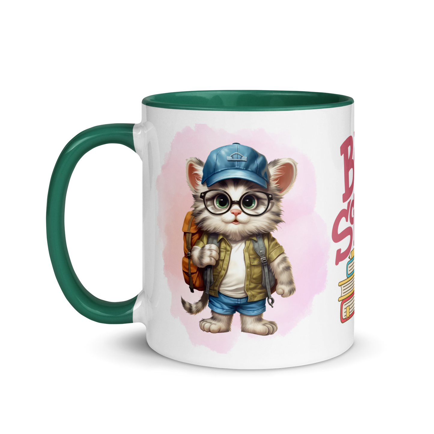 Accent Coffee Mug 11oz | Back To School Adorable Cat Wearing Backpack