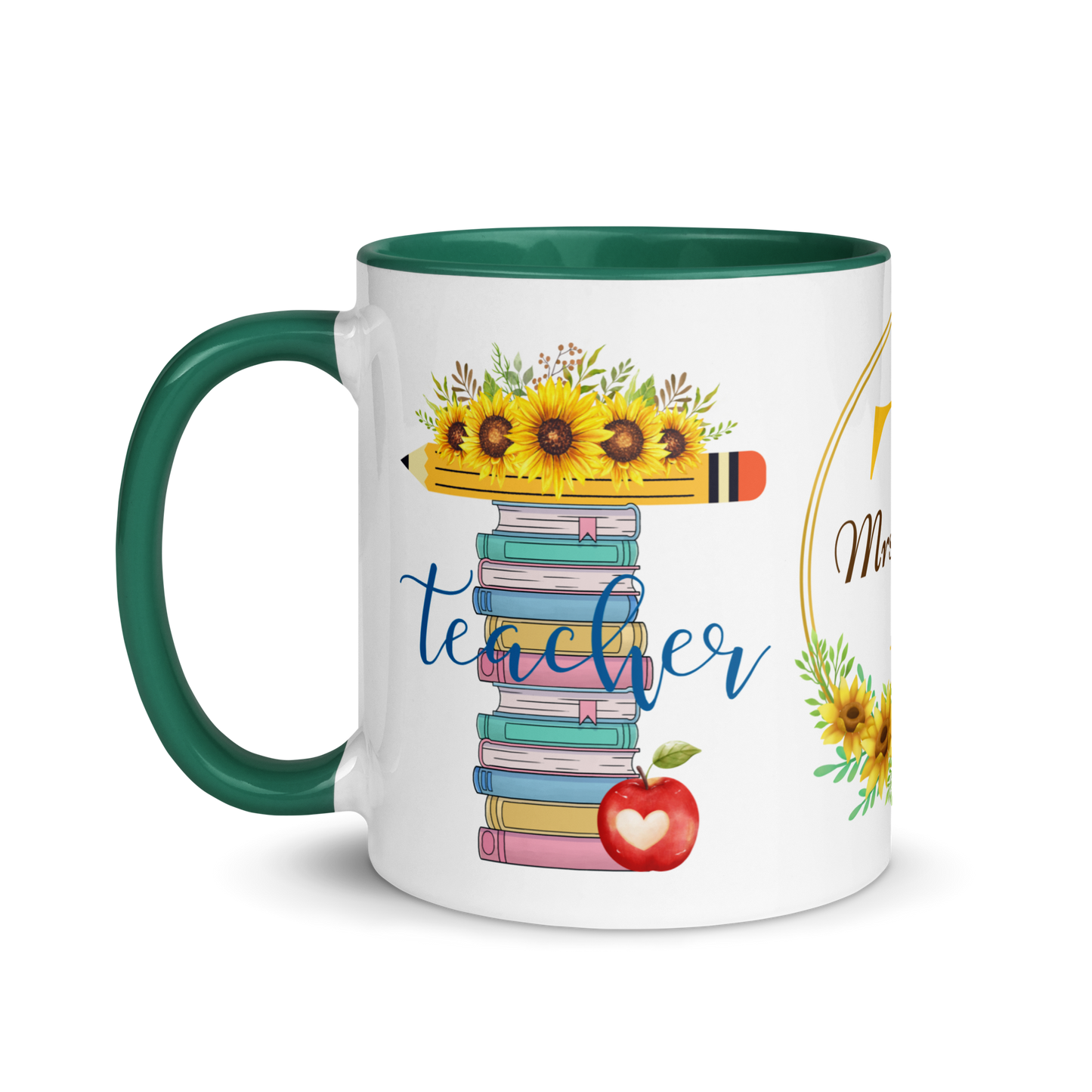 Personalized Coffee Mug 11oz | T is for Teacher Floral Themed