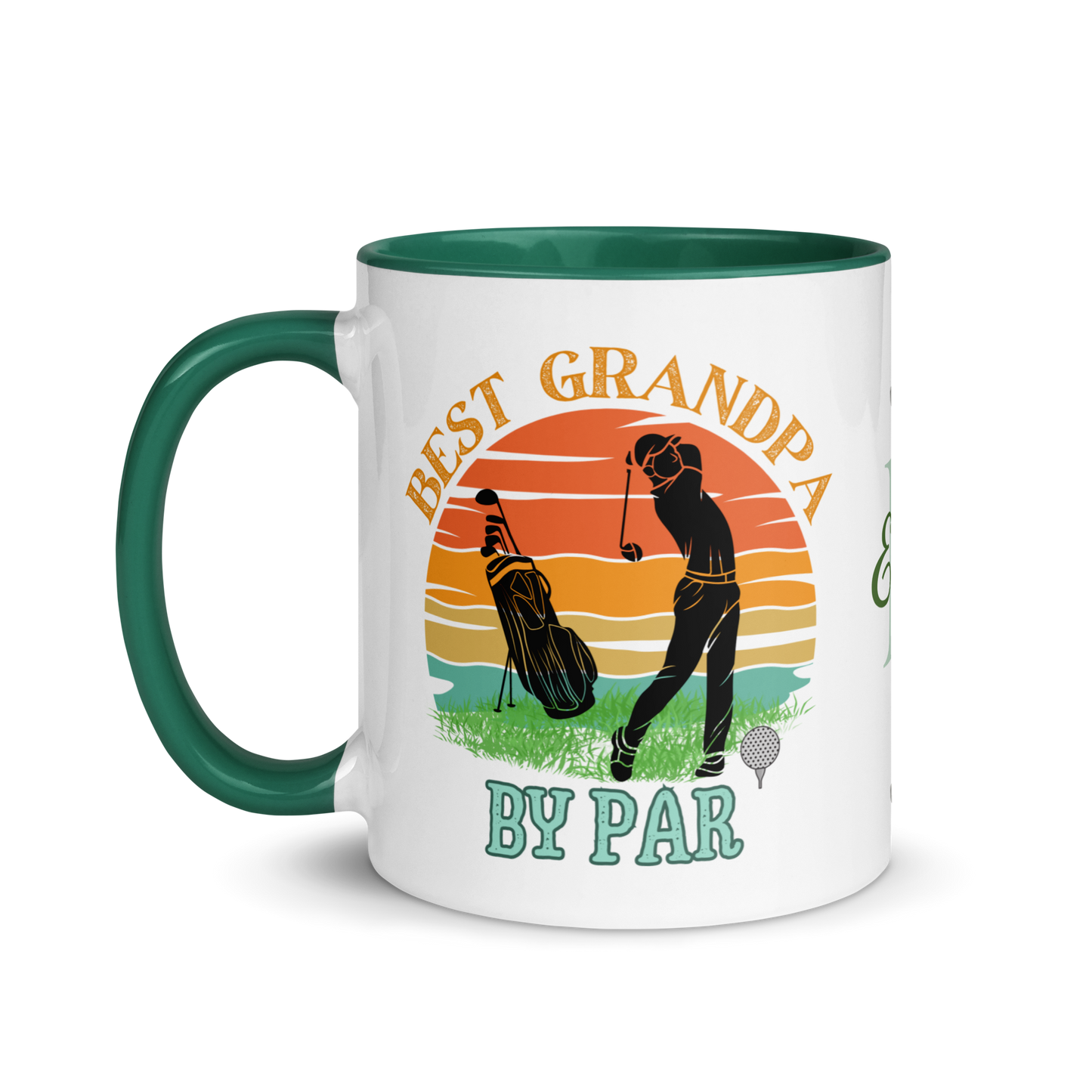 Personalized Coffee Mug 11oz | Best Grandpa By Par Golf Sunset Themed