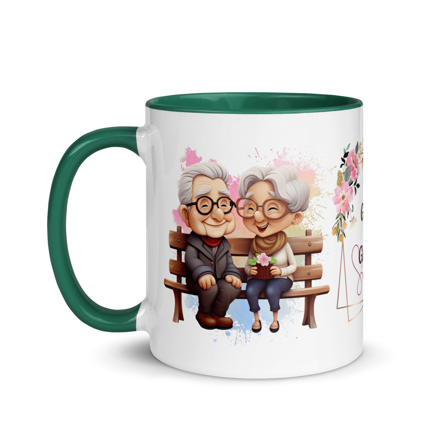 Accent Coffee Mug 11oz | Best Grandpa and Grandma Ever Sitting on the Bench