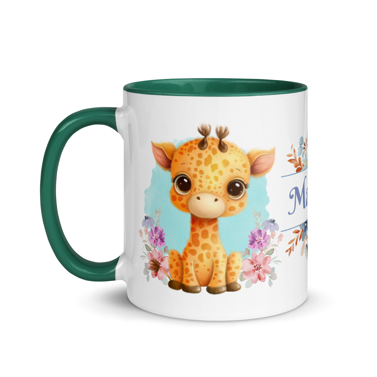 Personalized Coffee Mug 11oz | Cute Giraffe Floral Themed