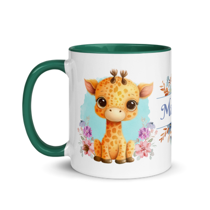 Add Your Name Coffee Mug 11oz | Cute Giraffe Floral Themed