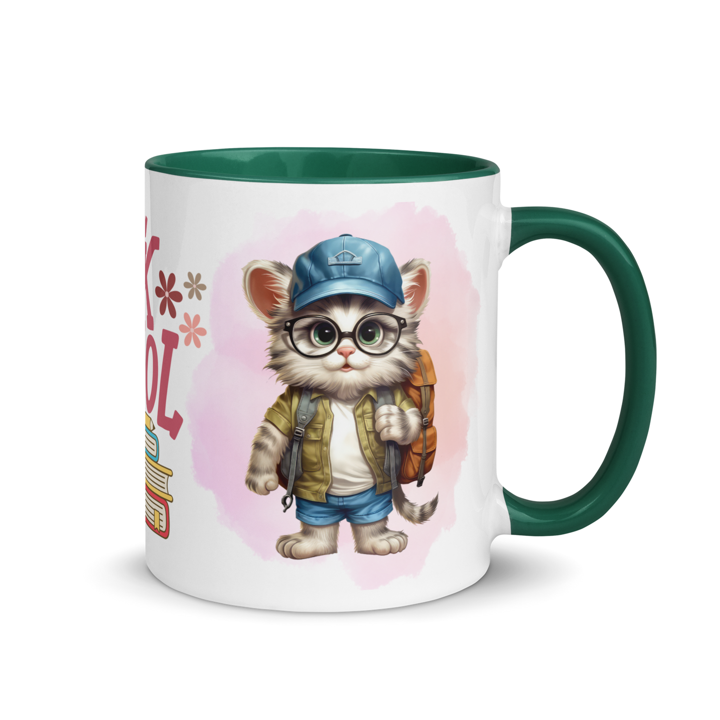 Accent Coffee Mug 11oz | Back To School Adorable Cat Wearing Backpack