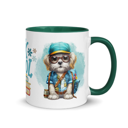 Accent Coffee Mug 11oz | Back To School Adorable Dog Wearing Backpack
