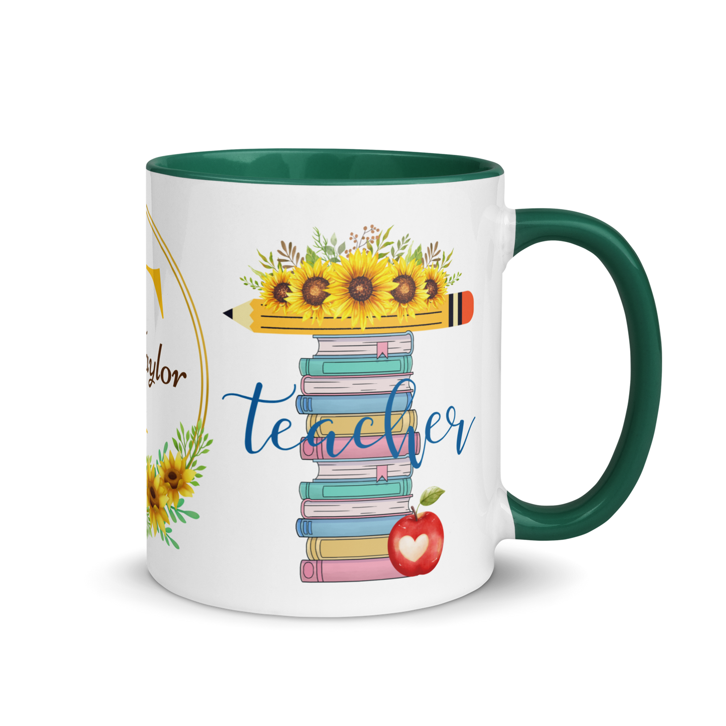 Personalized Coffee Mug 11oz | T is for Teacher Floral Themed