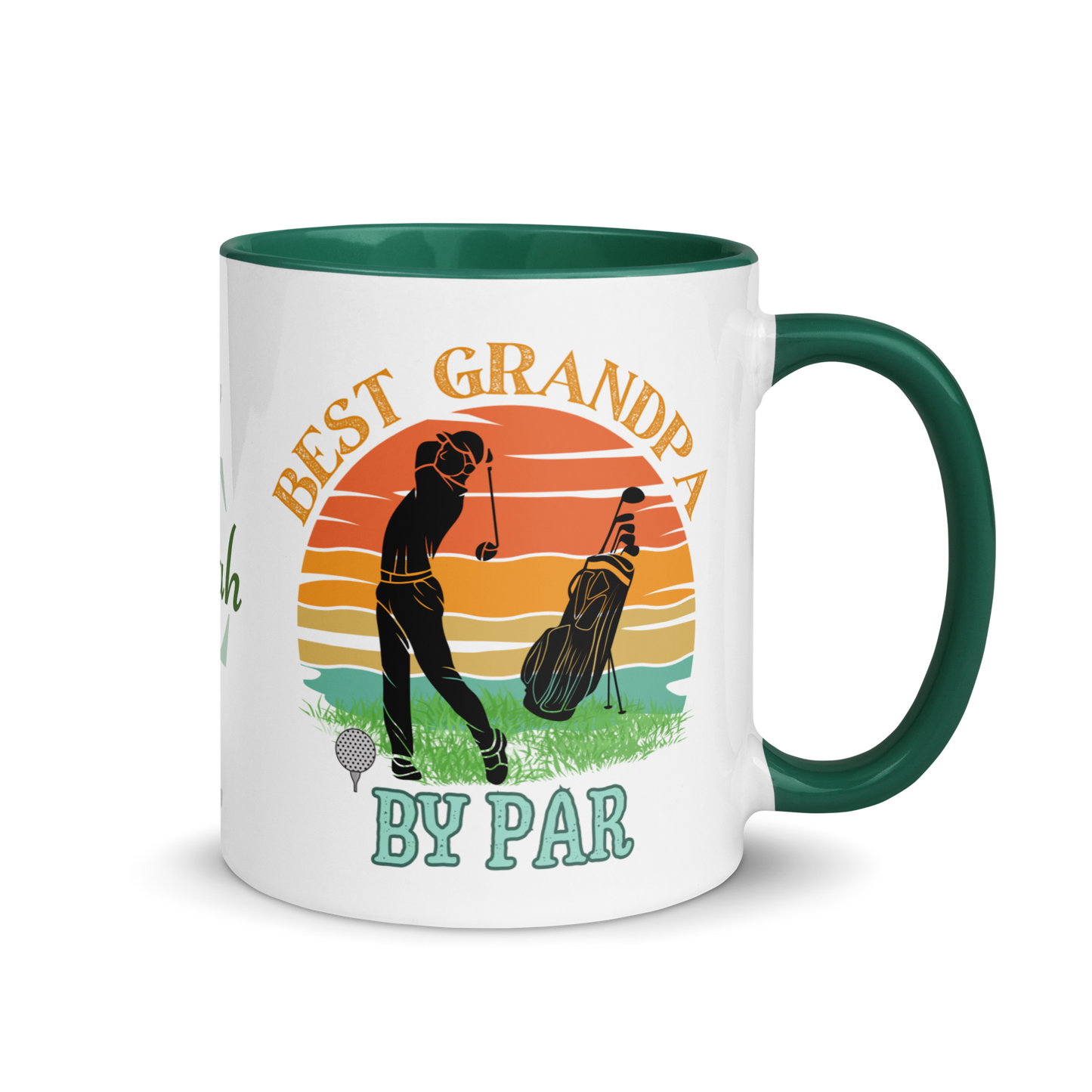 Personalized Coffee Mug 11oz | Best Grandpa By Par Golf Sunset Themed