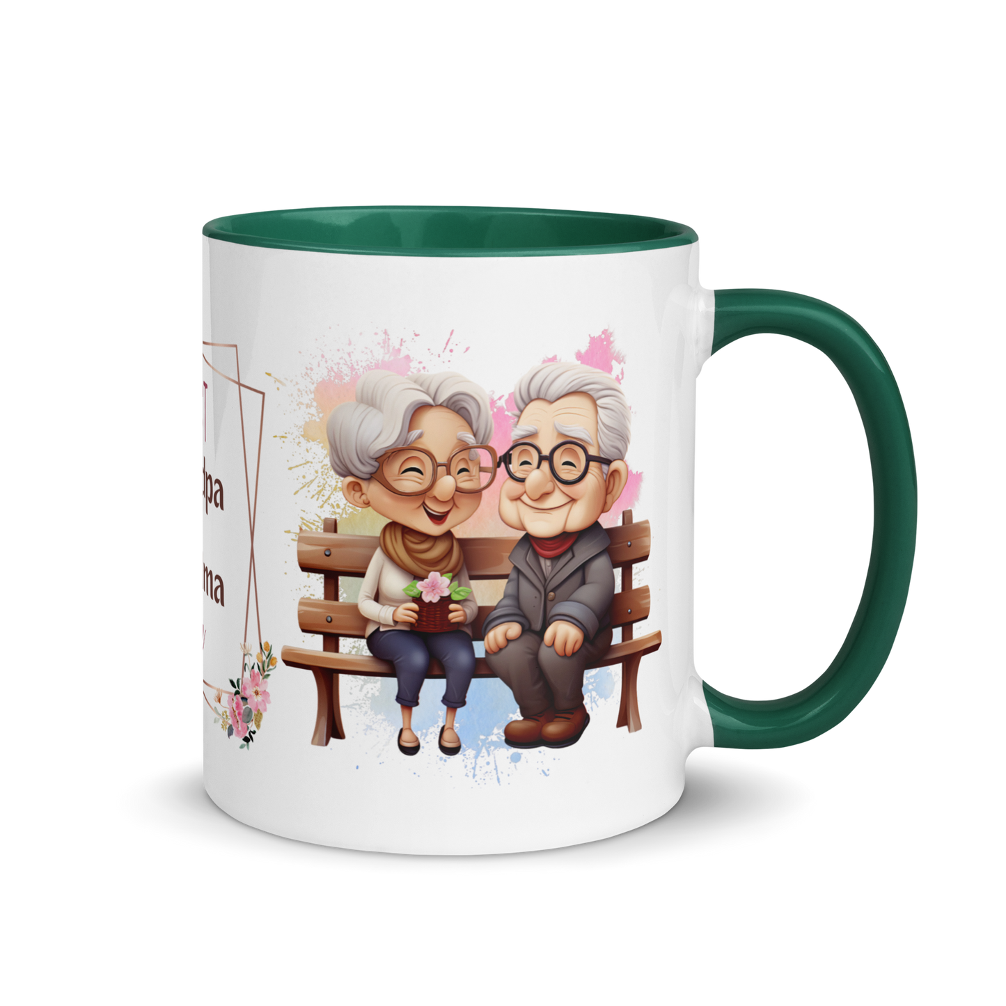 Accent Coffee Mug 11oz | Best Grandpa and Grandma Ever Sitting on the Bench