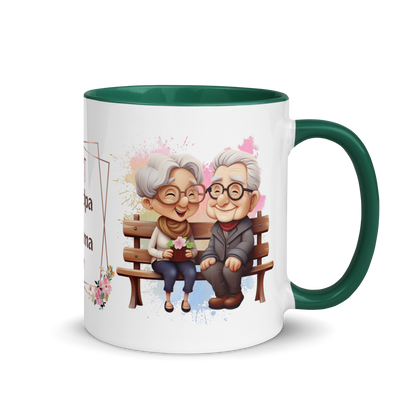 Accent Coffee Mug 11oz | Best Grandpa and Grandma Ever Sitting on the Bench