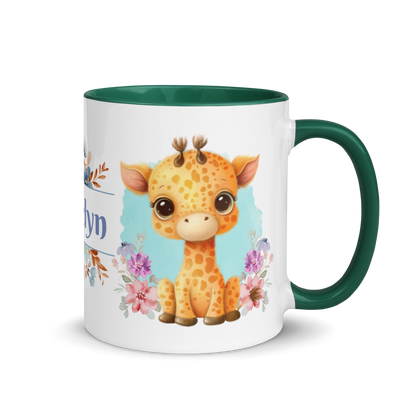 Personalized Coffee Mug 11oz | Cute Giraffe Floral Themed