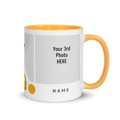Personalized Coffee Mug 11oz | Add 3 Photos and 2 Name (Cat Themed)