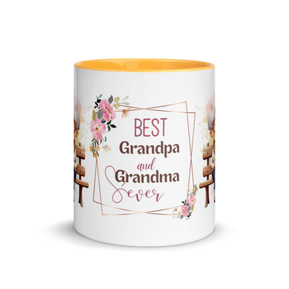 Accent Coffee Mug 11oz | Best Grandpa and Grandma Ever Sitting on the Bench