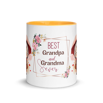 Accent Coffee Mug 11oz | Best Grandpa and Grandma Ever Holding an Umbrella