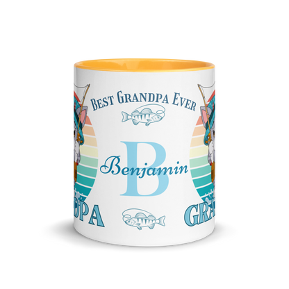 Personalized Coffee Mug 11oz | Reel Cool Grandpa Best Grandpa Ever Cat Themed