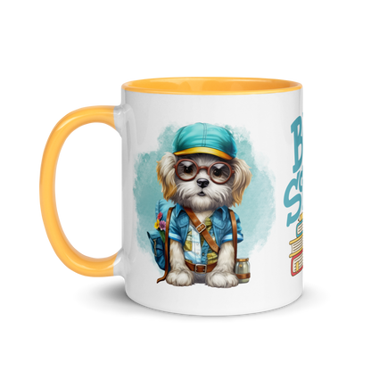 Accent Coffee Mug 11oz | Back To School Adorable Dog Wearing Backpack