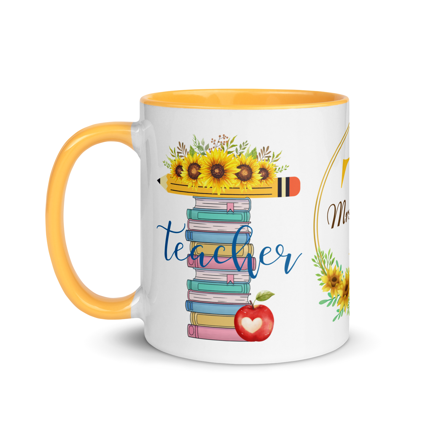 Personalized Coffee Mug 11oz | T is for Teacher Floral Themed