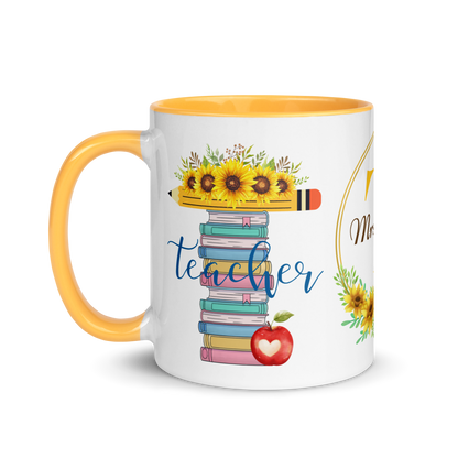 Personalized Coffee Mug 11oz | T is for Teacher Floral Themed