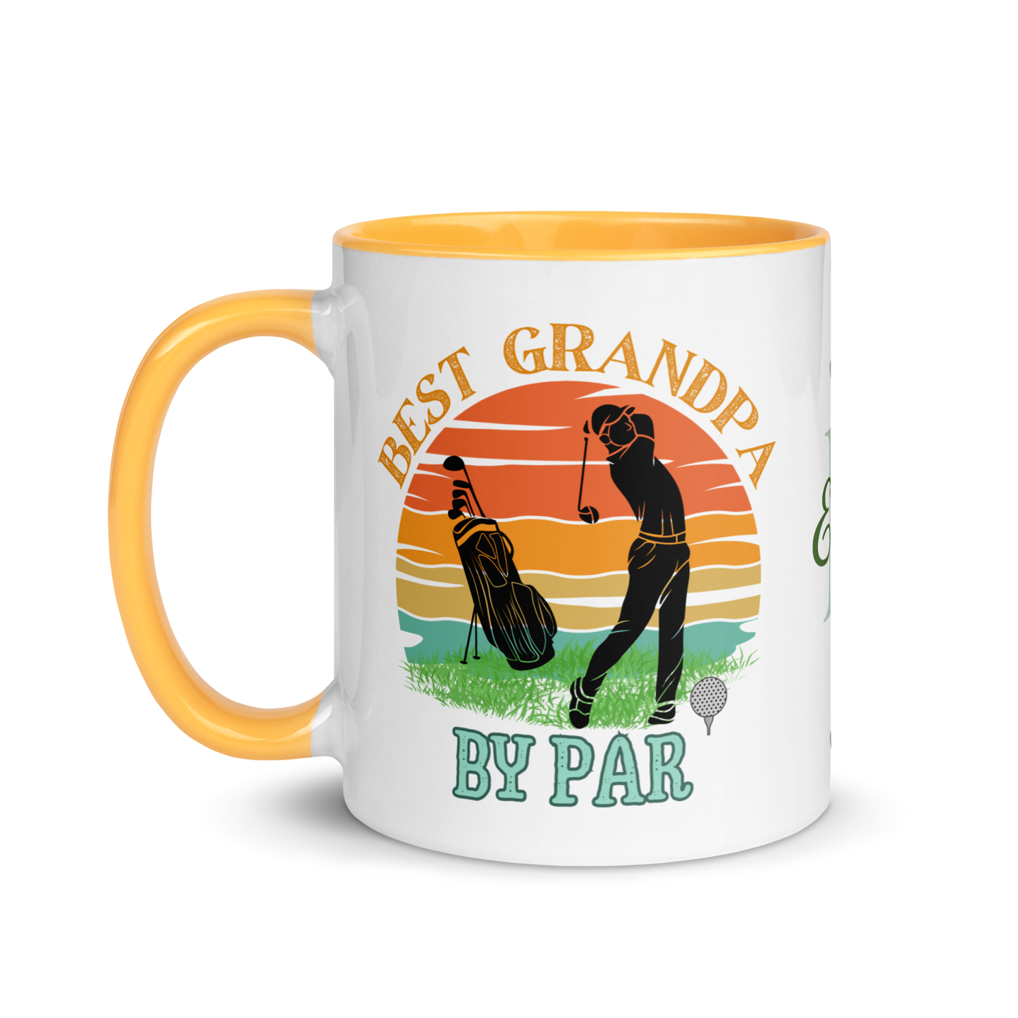 Personalized Coffee Mug 11oz | Best Grandpa By Par Golf Sunset Themed