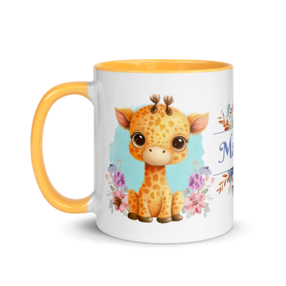 Add Your Name Coffee Mug 11oz | Cute Giraffe Floral Themed