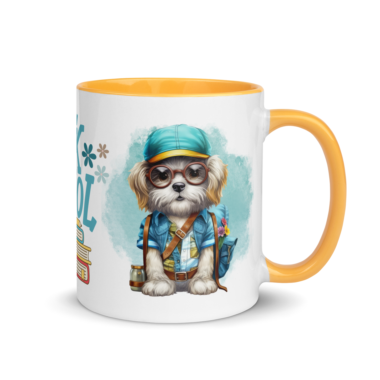 Accent Coffee Mug 11oz | Back To School Adorable Dog Wearing Backpack