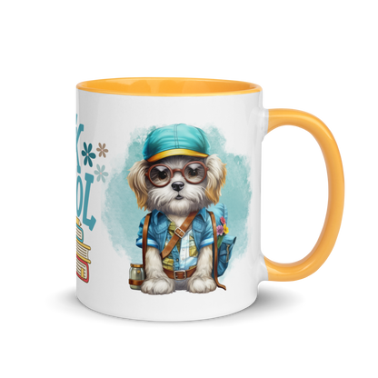 Accent Coffee Mug 11oz | Back To School Adorable Dog Wearing Backpack