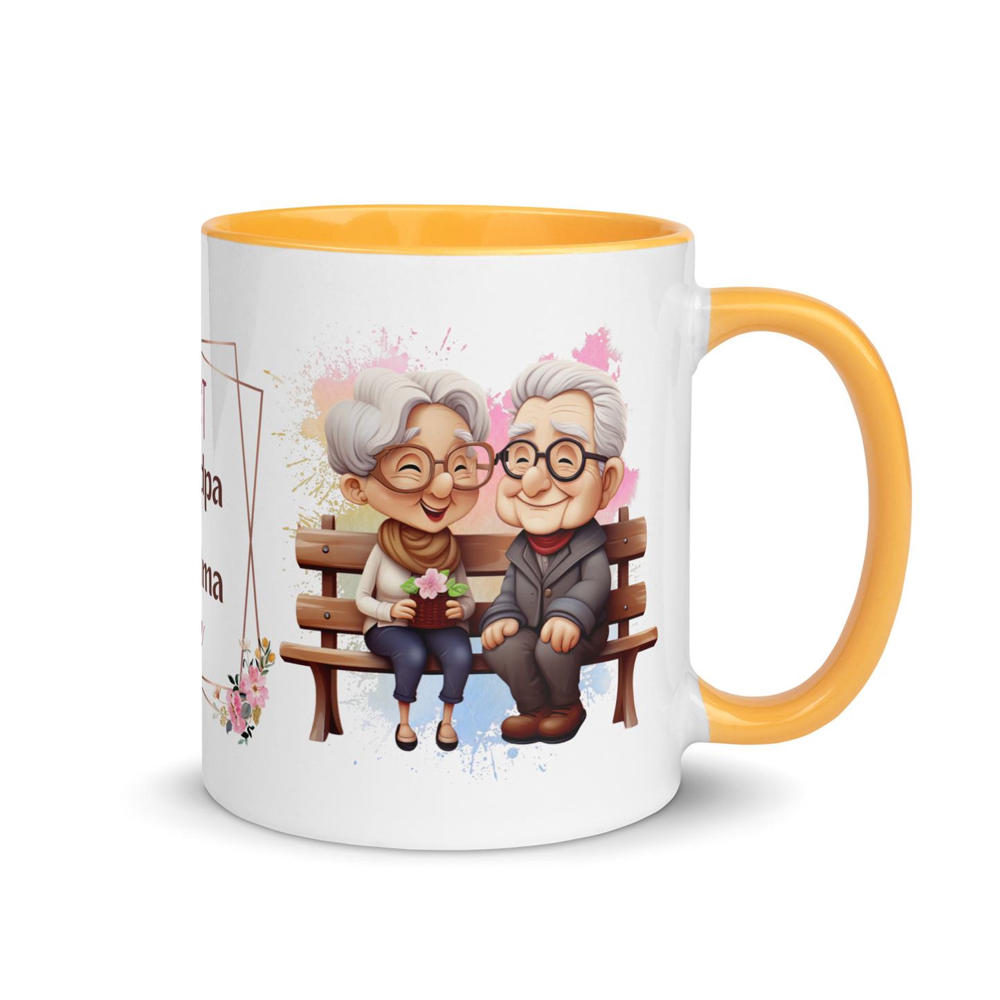 Accent Coffee Mug 11oz | Best Grandpa and Grandma Ever Sitting on the Bench