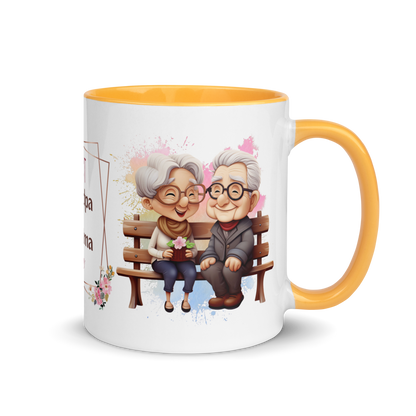 Accent Coffee Mug 11oz | Best Grandpa and Grandma Ever Sitting on the Bench