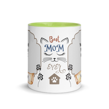Personalized Coffee Mug 11oz | Add 2 Photos and Names, Best Cat Mom Ever