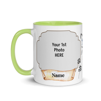 Personalized Coffee Mug 11oz | Add 2 Photos and Names, Best Cat Mom Ever