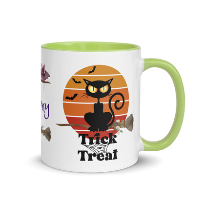 Add Your Name Coffee Mug 11oz | The Witch Cat's Trick or Treat Adventure