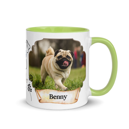 Personalized Coffee Mug 11oz | Add 2 Photos and Names, Best Dog Dad Ever