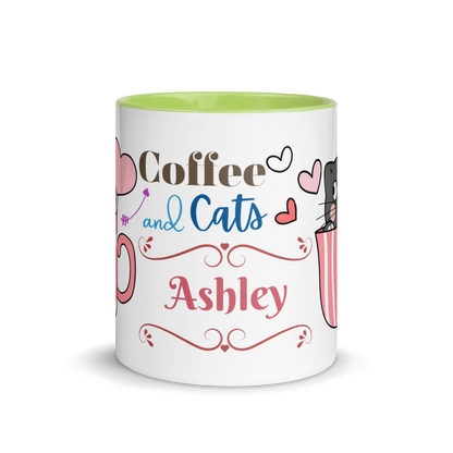 Add Your Name Coffee Mug 11oz | Adorable Coffee and Cats