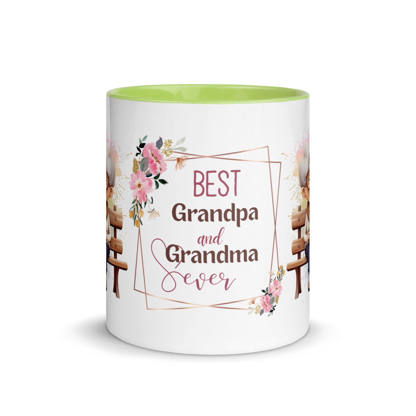 Accent Coffee Mug 11oz | Best Grandpa and Grandma Ever Sitting on the Bench