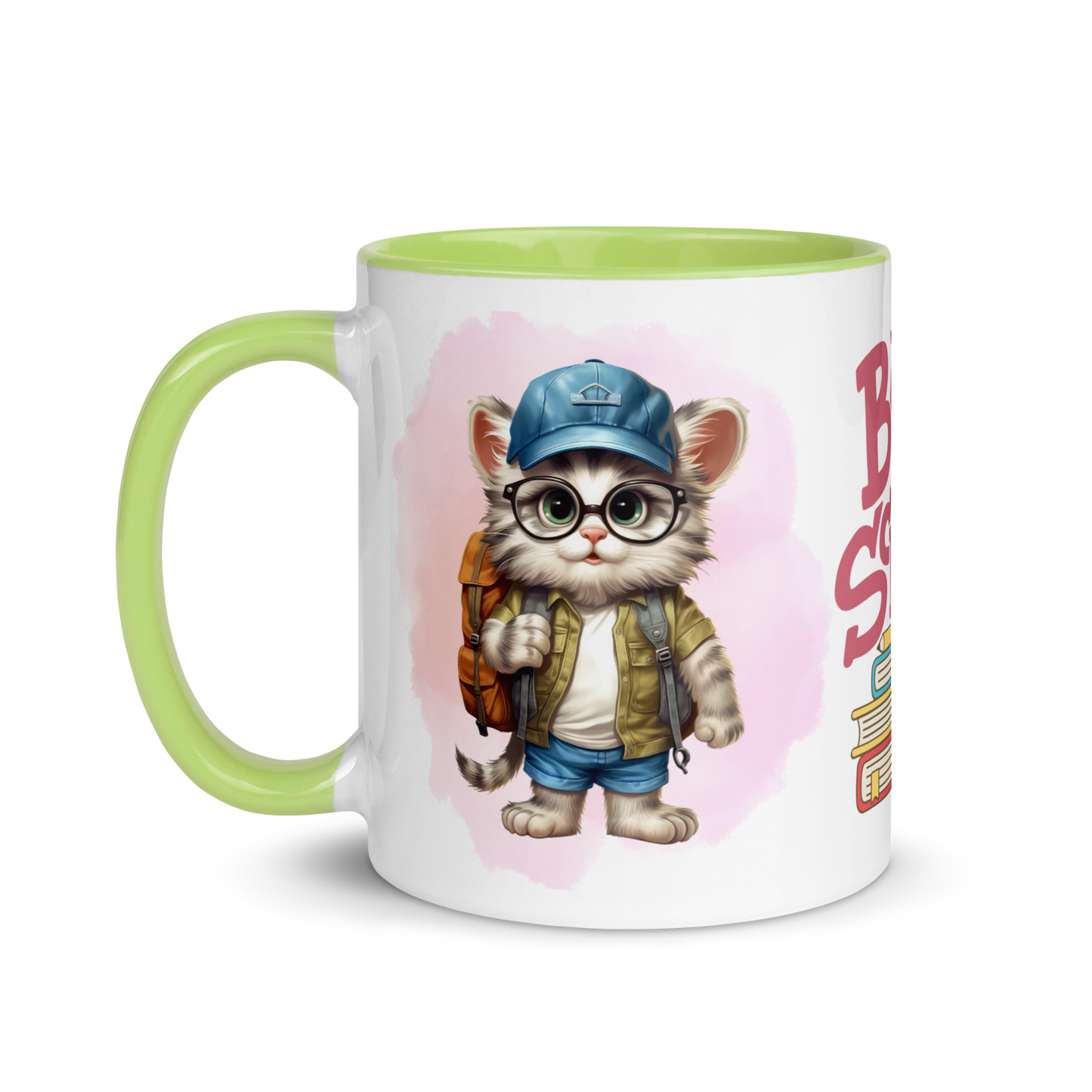 Accent Coffee Mug 11oz | Back To School Adorable Cat Wearing Backpack