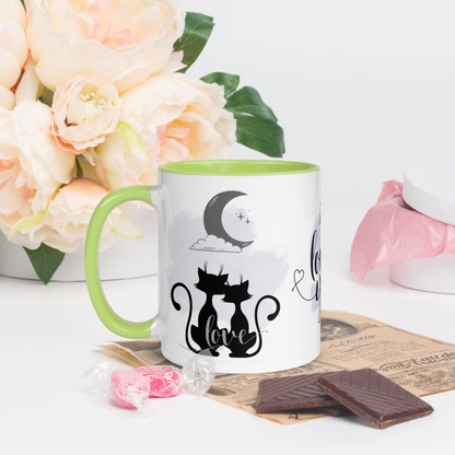 Accent Coffee Mug 11oz | I Love You | Black Cats Love Themed